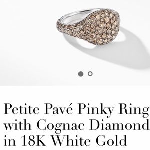 David Yurman Cognac Diamond Pave Pinky Ring